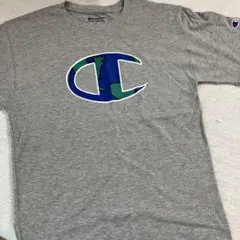 Champion 地球ロゴ Tシャツ Sサイズ グレー