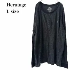 アメリカンイーグル/ヘリテージサーマルシャツ/ヘンリーネック/グレー/ロゴ刺繍のサムネイル
