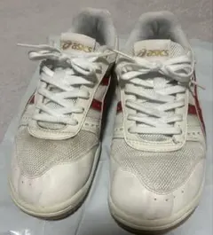 asics 体育館シューズ ホワイト/レッド