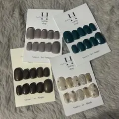 【新春現品セット割】　ニュアンスネイル　フレンチネイル　暖色ネイル　ネイルチップ