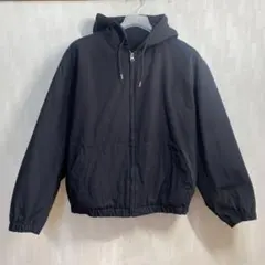 UNIQLO U フーデッドジップアップブルゾン L ブラック　452169