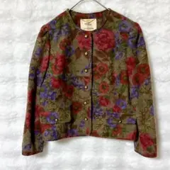 【レトロ/美品】アルタモード ジャケット 上品 花柄 ヴィンテージ アンティーク