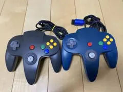 NINTENDO64 コントローラー 黒と青 2つセット