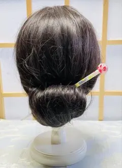 花柄 ラインストーン付きかんざし