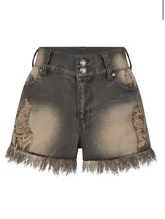 andwang fringe denim short pants
