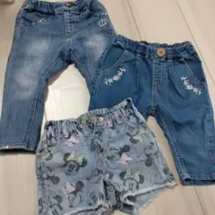 ミニーマウス柄デニムショートパンツ