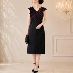 2026年最新】Tadashi Shoji カラー：ブラック系 レディース 半袖ひざ丈
