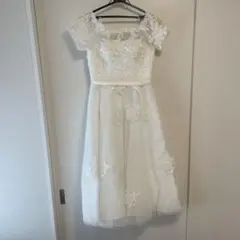 ホワイト オフショルダー ウェディングドレス　パーティードレス