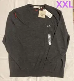 ユニクロ　アニヤハインドマーチ メリノクルーネックセーター ダークグレー XXL