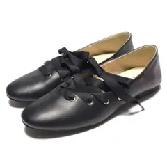新品♪axes femme レースアップフラットパンプス ※M 23.5cm 黒