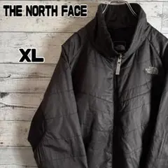 ザノースフェイス　中綿ナイロンジャケット　ロゴ刺繍 メンズXL　黒