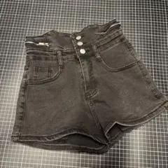 ダークグレー ハイウエストショートパンツ