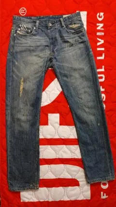 美品‼️Ｗ３３ DIESEL × adidas ダメージスキニーラインデニム