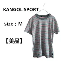 【美品】KANGOL SPORT　半袖Ｔシャツ　ボーダー　Ｍ　グレー　初夏のサムネイル