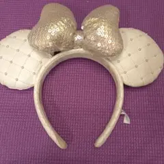 ミニー カチューシャスパンコールリボン(パール付き)