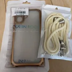 iPhone17 ショルダーケース クリア/ゴールド