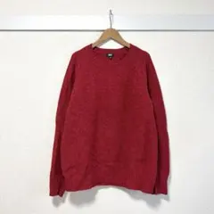 UNIQLO ユニクロ ウール100% ニット セーター XL 赤 ゆったり