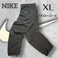 NIKE ナイロンパンツ ブラック XL ロゴ ドローコード　バギー ナイキ 黒