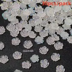 30コ 6mm オーロラバラ♡ローズ♡薔薇