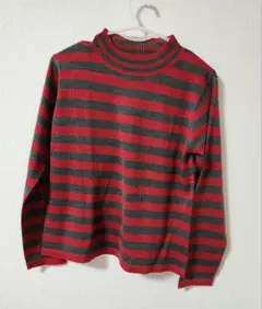 レディース　ボーダー長袖ニット