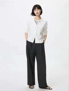 UNIQLO タックワイドパンツ Mサイズ ブラック