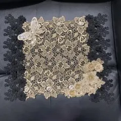 おしゃれレース4重ガーゼ大判ハンカチ兼膝掛け