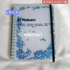 Rollbahn ロルバーンLサイズ ポケット付メモ グリッター ライトブルー