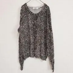 SALE‼️美品 BY DESIGN ヒョウ柄長袖トップス カーディガン【L】古着