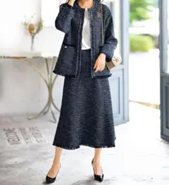 【新品未使用タグ付き】ベルーナ レジュイール ツイード フォーマル スーツ M