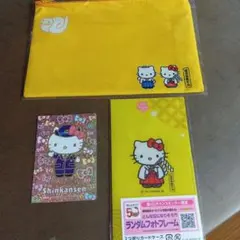 3点　こだまキティちゃん号　乗車記念シール、宝くじ粗品