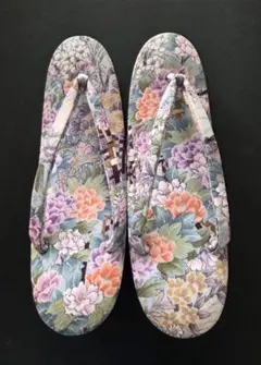 草履　ボタニカル柄