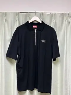 DIESEL ハーフジップ ポロシャツ ブラックのサムネイル
