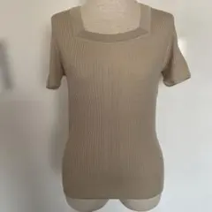 Burberry London ベージュ リブ編み 半袖ニット