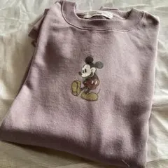 ディズニー ミッキーマウス 紫色 スウェット