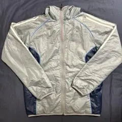 adidas グレー ウィンドブレーカー ナイロンジャケット