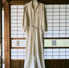 専用 Camphor wood リネンジャンプスーツつなぎ Lサイズ アイボリー