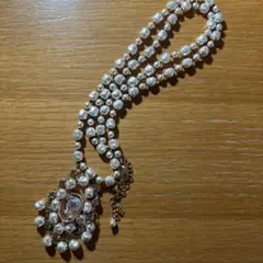 BABY LONE Paris カメオ調 パール多連ネックレス ロング
