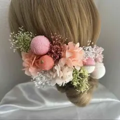 フラワーデザイン ヘアピン ピンク　和装