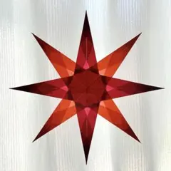 【トランスパレント】星の飾り（赤色×濃い橙色）