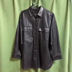 GU フェイクレザージャケット ブラック