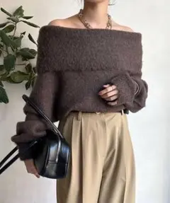 DouDou ドゥドゥ 定価17600円 起毛オフショルプルオーバー ブラウン