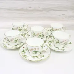 ◇WEDGWOOD ワイルドストロベリー カップ＆ソーサー6客セット