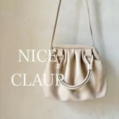 未使用級 ナイスクラップ 2way ショルダーバッグ ベージュ がま口