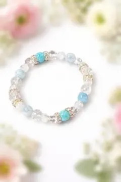 大人気♡ラリマー・アクアマリンブレスレット内径15.5cm