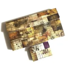 蛇腹ファイル【箱型】ヴィンテージ柄　6ポケット A4サイズ　ミニ蛇腹セット