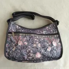 【レスポートサック】 花柄ショルダーバッグ　グレー　M116