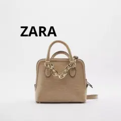 ZARA キャメルブラウン ショルダーバッグ