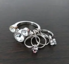 ディズニー　ミッキー　キーリング　チャーム付き