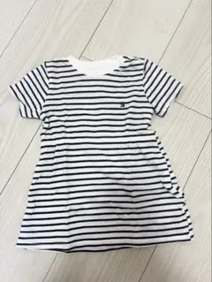 TOMMY HILFIGER 白ネイビー ボーダーワンピース 80