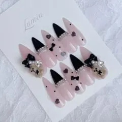 【オーダー可】ガーリー　オタク　ワンホン　ちゅるん　スナ系　くま　量産型ネイル